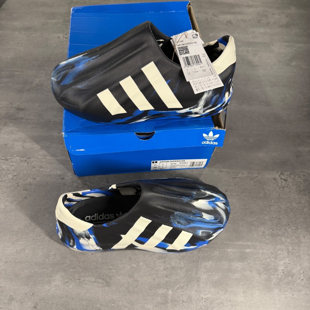 Adidas adiFOM Superstar M7.5 W8.5 IH7790 Carbon Off-White Blue Marbled NEW